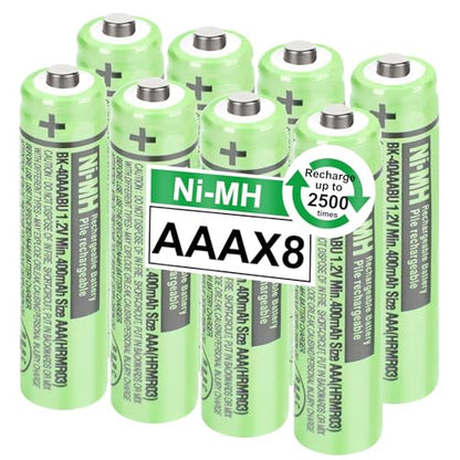 OSIM 8Pack BK-40AAABU Ni-MH AAA Rechargeable Batteries 400mah 1.2V AAA NI-MH Rechargeable Batteries for Panasonic Cordless Phones, Remote Controls, Electronics - size: 400-8PCS