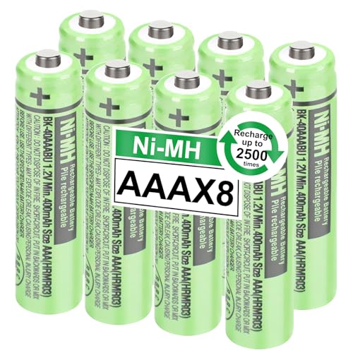 OSIM 8Pack BK-40AAABU Ni-MH AAA Rechargeable Batteries 400mah 1.2V AAA NI-MH Rechargeable Batteries for Panasonic Cordless Phones, Remote Controls, Electronics - size: 400-8PCS