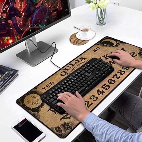 Desk Pad Mat Gaming Mouse Pads with Coasters Set, Stitched Edges Design Mouse Pad XXL Large Mouse Pad for Laptop Computers Retro Ouija Board Desk Writing Mat for Office & Home 31.5x 11.8 - color: Retro Ouija Board