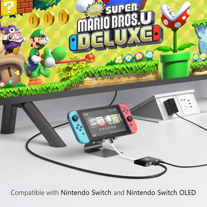 Switch1 Dock,Switch TV Dock TV Docking Station for Nintendo Switch/Switch OLED/Steam Deck,HDMI 2.0 4K@30HZ Portable with PD 100W Charging, USB 3.0 Port（3-in-1）