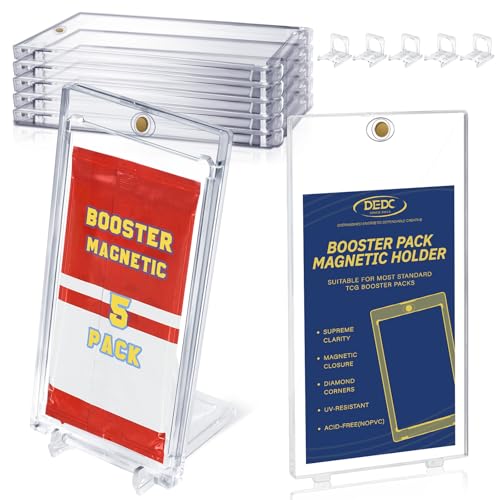 DEDC Booster Pack Protector Card Holder UV Magnetic Case MTG Display Holder Clear Cases Fit for Standard Cards Storage Protect Collectible Sports Gaming Cards (Showcase(5+5))