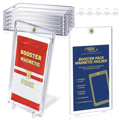 DEDC Booster Pack Protector Card Holder UV Magnetic Case MTG Display Holder Clear Cases Fit for Standard Cards Storage Protect Collectible Sports Gaming Cards (Showcase(5+5))