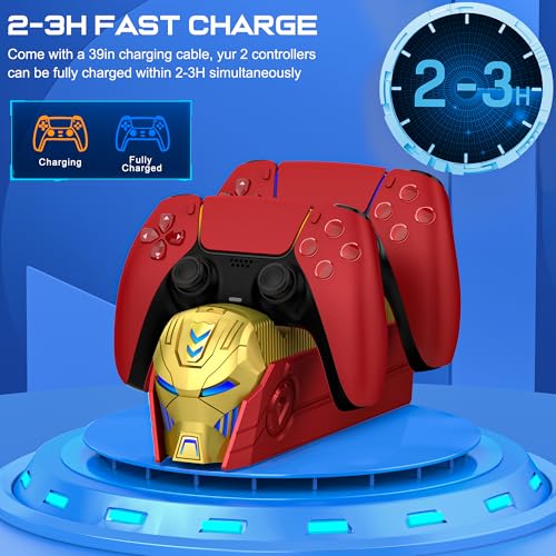 Charger Station for PlayStation 5 Dual Controllers-Fast PS5 Dual Controller Stand Charger Dock with AC Adapter-for PlayStation Systems Games