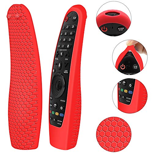 Silicone Protective Case for LG AN-MR600 / AN-MR650 / AN-MR18BA / AN-MR19BA Remote Control [Anti-Lost] Anti Slip LG Magic Remote Case Cover Skin Holder Sleeve Protector (Red) - color: Red