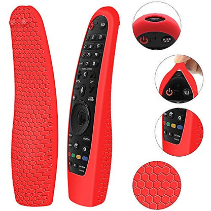 Silicone Protective Case for LG AN-MR600 / AN-MR650 / AN-MR18BA / AN-MR19BA Remote Control [Anti-Lost] Anti Slip LG Magic Remote Case Cover Skin Holder Sleeve Protector (Red) - color: Red
