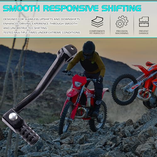 CNC Aluminum 2" Folding Gear Shifter Shift Lever for Honda XR50 CRF50 XR CRF 50cc 70cc 90cc 110cc 125cc Dirt Pit Bike (Black) - color: Black
