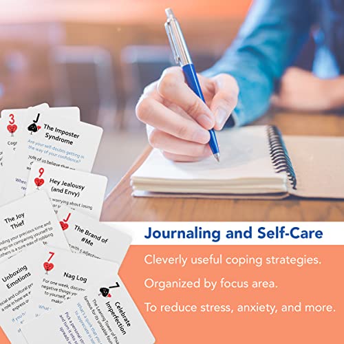 Mind Brain Emotion 52 Essential Coping Skills Cards - Self Care Exercises for Stress and Social Anxiety Relief - Resilience, Emotional Agility, Confidence Therapy Games for Teens, Adults - style: Coping Skills