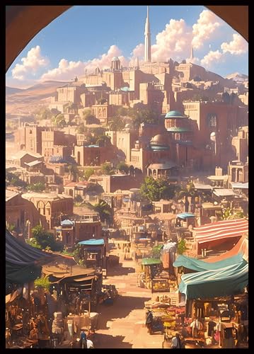MTG Card Sleeves -Commercial District- Surveil Lands - Ultra Clear Front & Matte Finish Back, 100 Count Standard Size Matte Art Sleeve for Magic the Gathering - color: Commercial District
