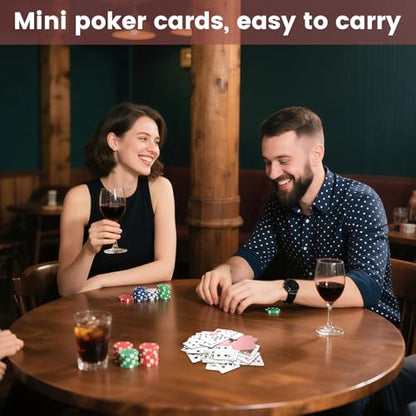 3 Pack Small Deck of Cards, Fun & Portable Smal Playing Cards for Travel, Camping, Parties, Cute & Durable 1.18 x 1.57 Inch Deck, Perfect for Game Nights with Friends & Family