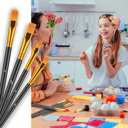 Paint Brushes Set, 30 Pcs Paint Brushes for Acrylic Painting, Oil Watercolor Acrylic Paint Brush, Artist Paintbrushes for Body Face Rock Canvas, Adult Drawing Arts Crafts Supplies, Black - color: Black