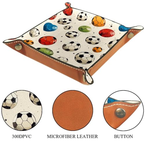 Soccer Ball Dice Tray PU Leather Dice Rolling Tray Folding Dice Holder for Dice Games, Like RPG, DND and Other Table Games - color: Multi 1