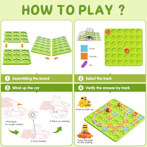Brain STEM Activity Logic Kits: 200+ Challenges Educational Playthings | Interactive Puzzle Maze Solutions For Kids Ages 3-10 - 4 Difficulty Levels Portable Learning Resources Skill Builder Toy - color: Green