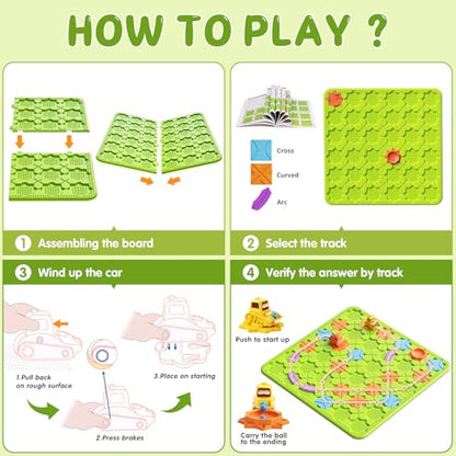 Brain STEM Activity Logic Kits: 200+ Challenges Educational Playthings | Interactive Puzzle Maze Solutions For Kids Ages 3-10 - 4 Difficulty Levels Portable Learning Resources Skill Builder Toy - color: Green