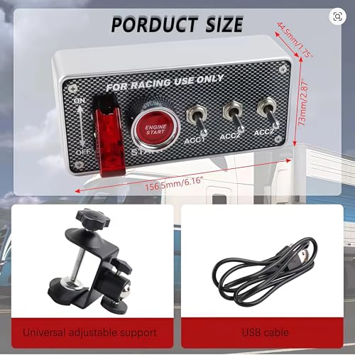 European Truck Switch Panel Simulator USB12V Ignition Push Buttons Box Fit for ATS/ETS2 (American Truck Simulator/Euro Truck Simulator)