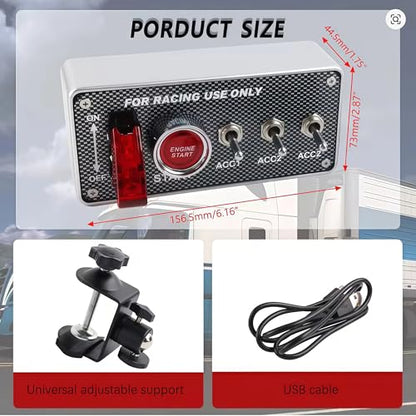 European Truck Switch Panel Simulator USB12V Ignition Push Buttons Box Fit for ATS/ETS2 (American Truck Simulator/Euro Truck Simulator)