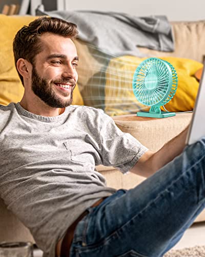 Gaiatop USB Desk Fan, Small But Powerful, Personal Portable Quiet 3 Speeds, Adjustable Mini Table Desktop fan for Cooling Home Office Car Summer Travel Gifts Green - color: Green