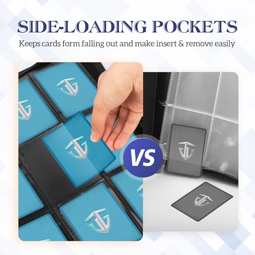 Trading Card Binder, 9 Side Loading Pocket Card Album Hold Up to 540 Cards, Zipper Binder for Cards Collection, TCG Card Holder for Game Card, Sports Card, Yugioh, MTG etc.(Beige 9) - color: Beige