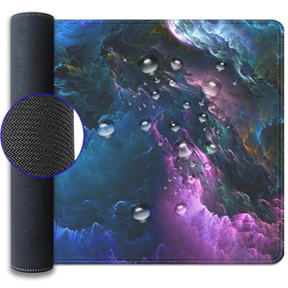 Colorful Galaxy Mouse Pad Desk Pad, 27.5x11.8 in Large Sky Mouse Mat Extended Keyboard Mousepad with Stitched Edges, Waterproof Non-Slip Rubber Base for Office Computer Laptop Home - color: Colorful Galaxy