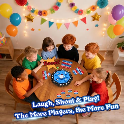 Family Board Word Games for Kids & Adults with Display Timer, Fast Paced 24-Letter Learning Party Card Game with 2 Modes & 220 Topics, Kids Xmas Birthday Gifts for Boys Girls