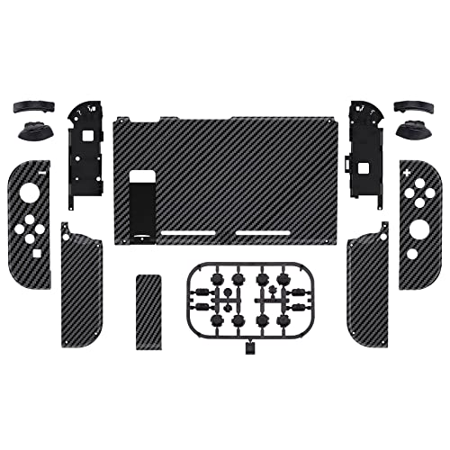 eXtremeRate DIY Replacement Shell Buttons for Nintendo Switch, Custom Back Plate for Switch Console, Custom Housing Case with Full Set Buttons for Joycon Handheld Controller - Graphite Carbon Fiber - color: Graphite Carbon Fiber