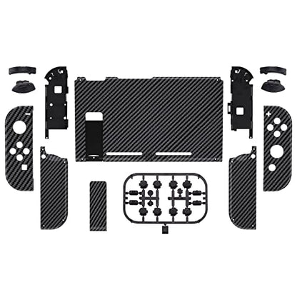 eXtremeRate DIY Replacement Shell Buttons for Nintendo Switch, Custom Back Plate for Switch Console, Custom Housing Case with Full Set Buttons for Joycon Handheld Controller - Graphite Carbon Fiber - color: Graphite Carbon Fiber