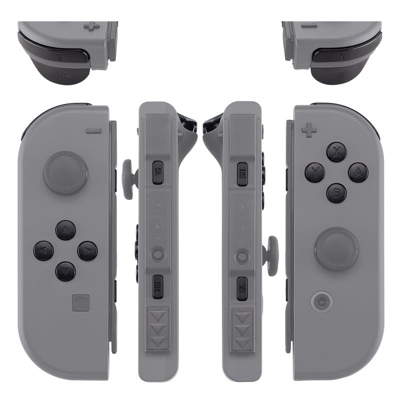 eXtremeRate DIY Full Set Buttons for Nintendo Switch & Switch OLED, Custom Replacement Buttons for JoyCon, ABXY Direction Keys SR SL L R ZR ZL + - Home Capture Trigger Buttons Springs - Black - color: Black
