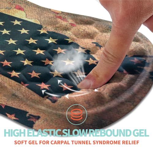 Ergonomic Mouse Pad Wrist Support with Memory Foam Massage Bulge, Carpal Tunnel Pain Relief Mousepad Wrist Rest for Mouse(12x8 inch, USA Flag Map) - color: Kg028-usa Flag Map