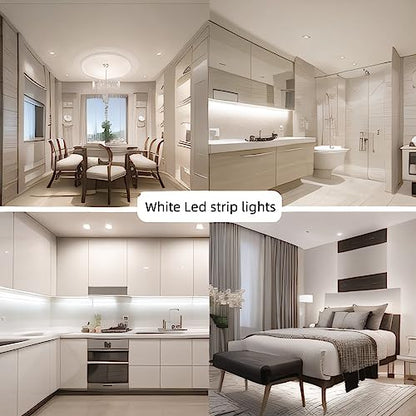 Small Led Light Strip, 12V Updated 24V Dimmable Cuttable LED Lights Strip, 32.8ft 600Leds, Super Bright LED Tape Lights for Living Room, Bedroom, Kitchen, Vanity Mirro,Flexible LED Light Strips - color: Daylight White, size: 32.8FT