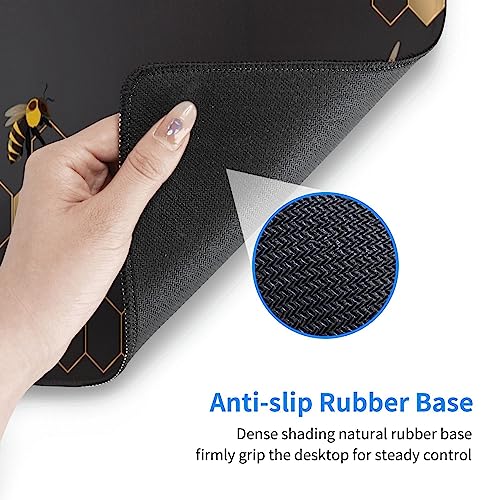 Honeycomb Bee Gaming Mouse Pad Extended Large Mouse Mat 31.5 X 11.8 Inch Nonslip Rubber Base Long Desk Pad Stitched Edges Mousepad Mice Pad for Office Home Game - color: Honeycomb Bee