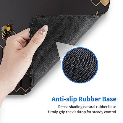 Honeycomb Bee Gaming Mouse Pad Extended Large Mouse Mat 31.5 X 11.8 Inch Nonslip Rubber Base Long Desk Pad Stitched Edges Mousepad Mice Pad for Office Home Game - color: Honeycomb Bee