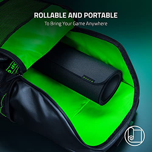Razer Strider Hybrid Mouse Mat with a Soft Base & Smooth Glide, Black, L | Firm Gliding Surface, Anti-Slip Base, Rollable & Portable, Anti-Fraying Stitched Edges, Water-Resistant, Large - color: Classic Black, size: 15.8L x 17.7W inches