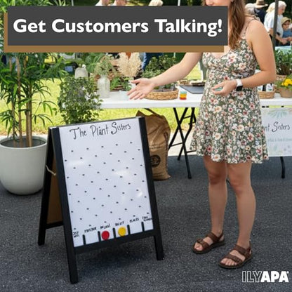 Ilyapa Prize Drop Board, 20x31 in - Penny Drop Game, Whiteboard Sign | Wooden A-Frame Whiteboard Sign, Includes 12 Coin Drop Discs & Eraser - For Trade Shows & Events - color: White, size: 21x30