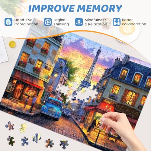 Puzzles 300 Pieces for Adults | Eiffel Tower Jigsaw Puzzles | Recycled Cardboar Jigsaw Puzzles 300 Pieces | Challenging Family Activity Great Gift Idea for Family Friends | 20.5 X 15 inches - style: ShopTower
