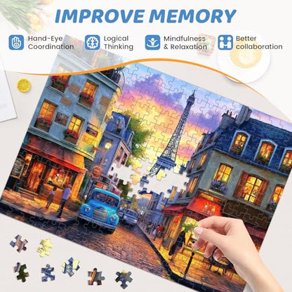 Puzzles 300 Pieces for Adults | Eiffel Tower Jigsaw Puzzles | Recycled Cardboar Jigsaw Puzzles 300 Pieces | Challenging Family Activity Great Gift Idea for Family Friends | 20.5 X 15 inches - style: ShopTower