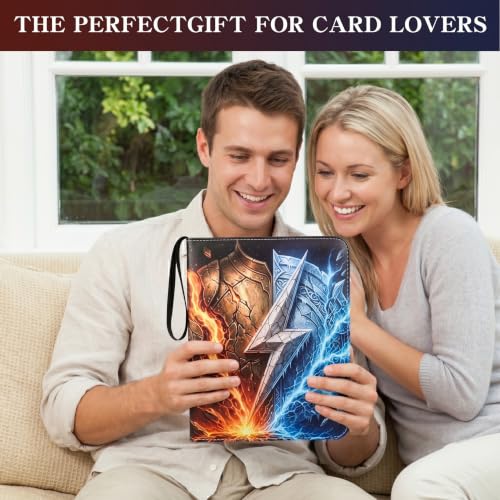 Trading Card Binder 9 Pocket, 900 Pocket Card Holder with 50 Removable Sleeves,PU Waterproof Card Book,3-Ring Zipper Collectible Trading Card Album for Adult Gift (Blue-1) - color: Blue-1, size: 9 Pocket, 900 Cards