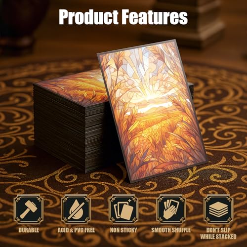 MTG Card Sleeves - Plains- Ultra Clear Front & Matte Finish Back, 100 Count Standard Size Matte Art Sleeve for Magic The Gathering - color: Plains