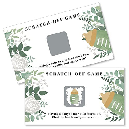 Big Dot of Happiness Boho Botanical Baby - Greenery Baby Shower Game Scratch Off Cards - 22 Count - style: Boho Botanical