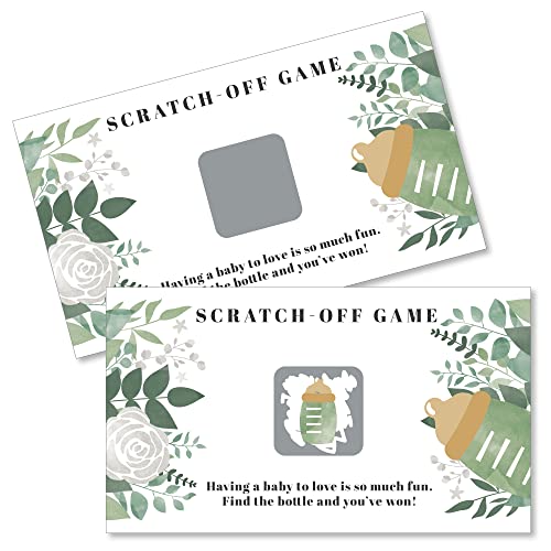 Big Dot of Happiness Boho Botanical Baby - Greenery Baby Shower Game Scratch Off Cards - 22 Count - style: Boho Botanical
