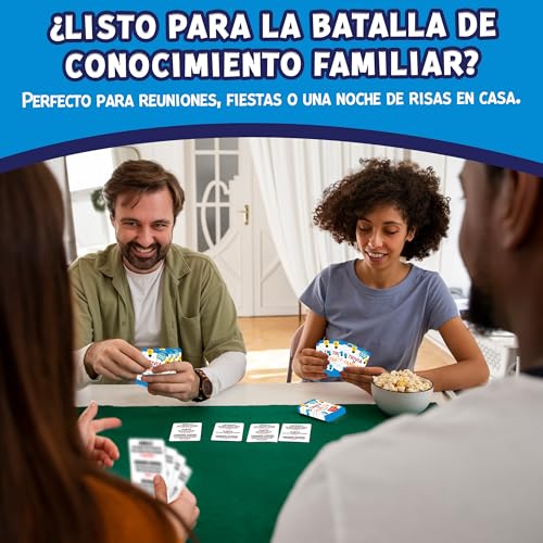 Trivia en Familia – Board Game en Español for Family, Friends, Adults & Teens | Juego de Cartas | Fun and Educational Trivia for Party, Game Night, Travel, Office, Classroom, Birthday