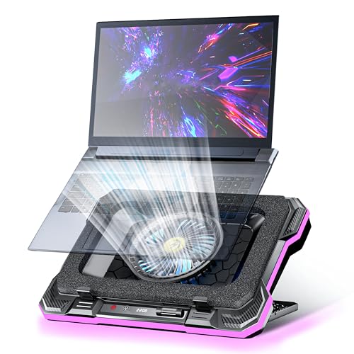 AICHESON Gaming Laptop Cooling Pad with Powerful Cooler Fans | RGB Lighting and Phone Holder for 15-19 inch Laptops and PC Computers