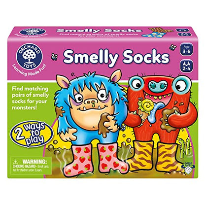 ORCHARD TOYS Moose Smelly Socks Game. Find Matching Pairs of Socks for Your Monsters! for Ages 3-6 and 2-4 Players - style: Smelly Socks