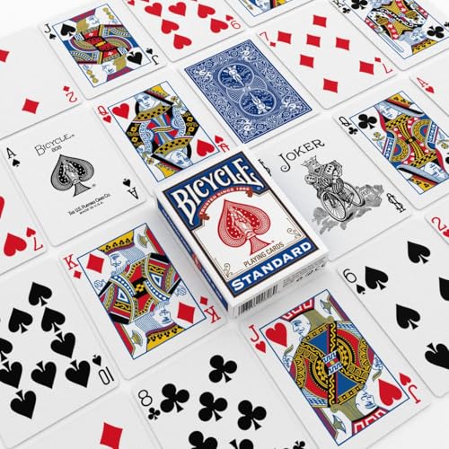 Bicycle Rider Back Playing Cards 12 Pack Poker Size Standard Index | Air Cushion Finish for smooth shuffling, Made in USA, 6 red and 6 blue decks, Ideal for poker and blackjack - size: Poker Size, 12 Pack