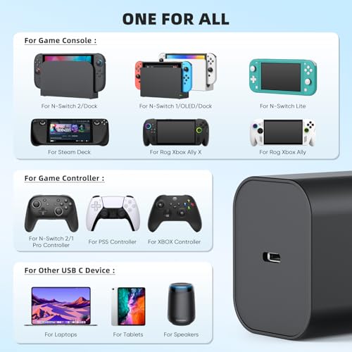 Switch 2 Charger - 60W AC Adapter for Nintendo Switch/OLED/Lite & Steam Deck/OLED, 5FT Charging Cable, Support 4K TV Dock Mode, Power Supply 20V/3A Fast Cord - Original Quality, Xbox 360 Console - size: 5FT
