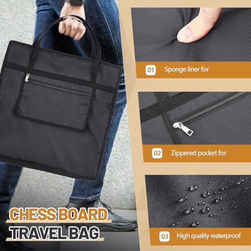 Inch Chess Bag Standard Chess Board Carrying Bag with a Single Zippered Pocket for Storing Your Equipment an Ideal Gift(20" x 20") - size: 20 x 20 inches