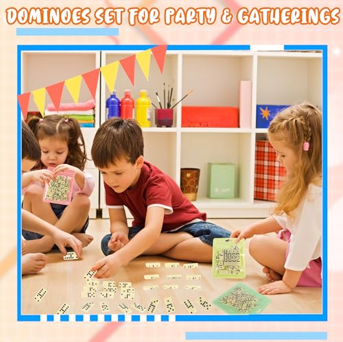 15 Pack Domino Game Set Double 6 Dominoes Classic Board Games Bulk for Adults Kids Educational Toys Chain Reaction Sets