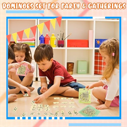 15 Pack Domino Game Set Double 6 Dominoes Classic Board Games Bulk for Adults Kids Educational Toys Chain Reaction Sets