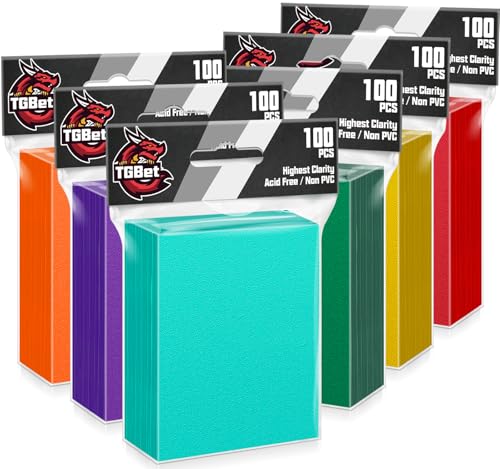 600ct MTG Card Sleeves, Matte Trading Card Sleeves, Textured Back Penny Card Sleeve Deck Card Protectors for Baseball Football, MTG TCG Sports Cards (6 Colors) - color: 600p