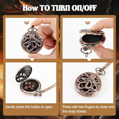 D&D Dice Set,7PCS Metal Dice for Dungeons and Dragons,Mini Dice Set with Pocket Watch Case,Role Playing Board Games Accessories (Octopus, Copper) - color: Copper, style: Octopus