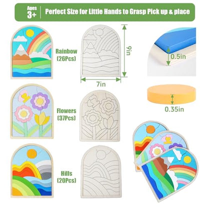 Jigsaw for Baby Boys,Wooden Puzzles for Toddlers 3-5,Toddler Puzzles | Boys Girls Birthday Gift for Kids Ages 4-6, Toddler Puzzles Montessori Toys for 3 Year Old, Great Gifts for 3+ Year Olds