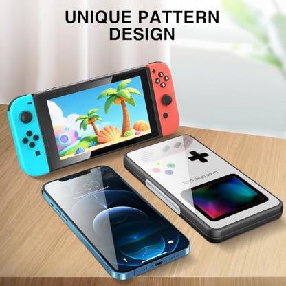 HEIYING Switch Game Card Case for Switch 2 /OLED / Lite,Custom Pattern Game Cards Holder with 24 Games Card Slots and 24 Micro SD Cards Slots for Easy to Carry - color: Glass Game Console